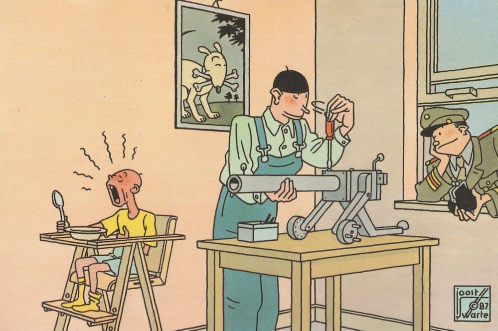Military Machine Repair Army Dutch Joost Swarte Comic Postcard