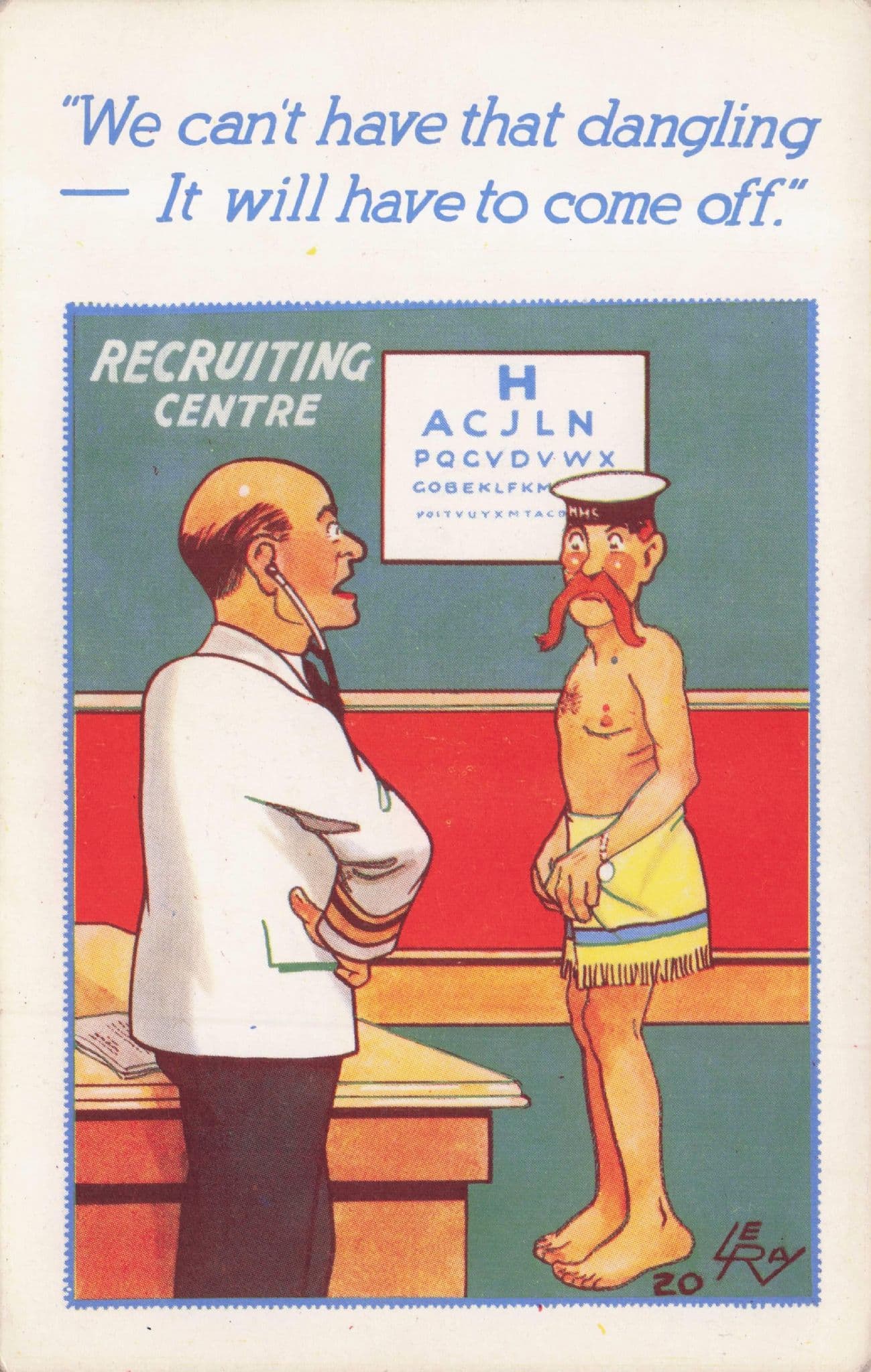 Military Opticians Army Recruiting Inspection Centre Old Comic Postcard