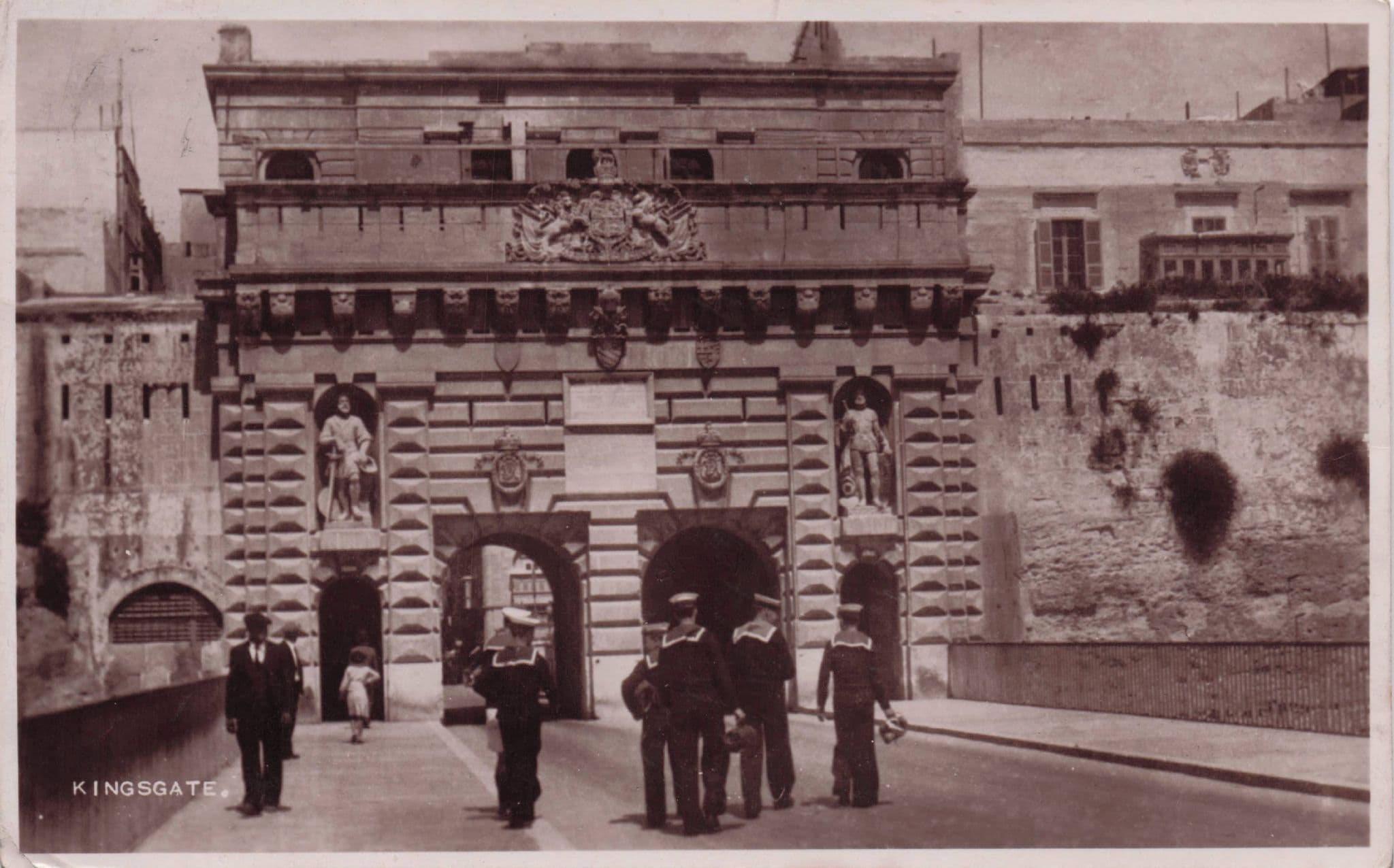 Military Soldier Parade Kings Gate Valletta Malta RPC Postcard