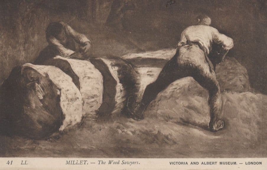 Millet The Wood Sawyers Antique London V&A Painting Postcard