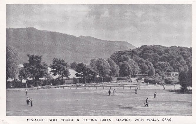 Miniature Golf Course & Putting Green Keswick Golfing Postcard