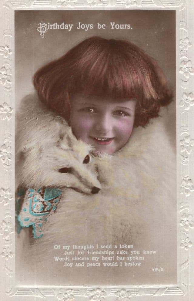 Mink Stole Dead Animal Head Real Fur Hunting Real Photo Postcard