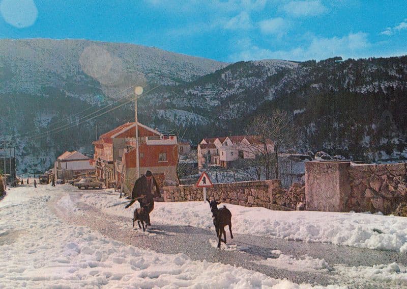 Miralva Restaurant Sabugueiro in Winter Serra Da Estrela Portugal Map Postcard