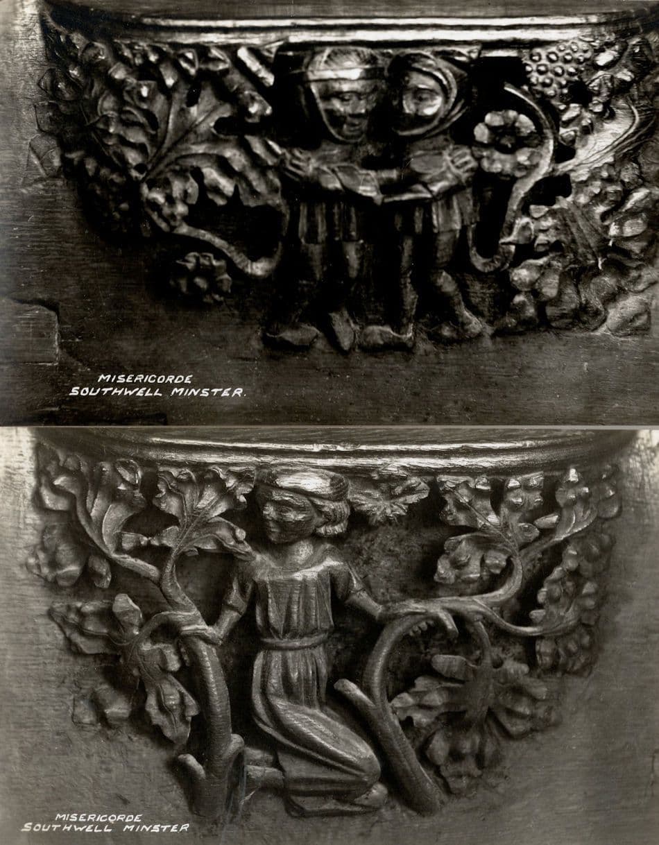 Misericorde Southwell Minster Antique Sculpture 2x Postcard s