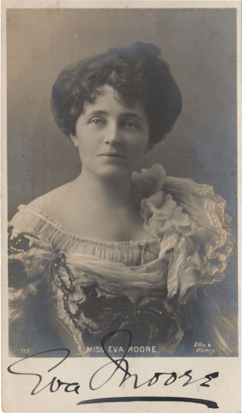 Miss Eva Moore Sufffragette Actress Hand Signed Postcard