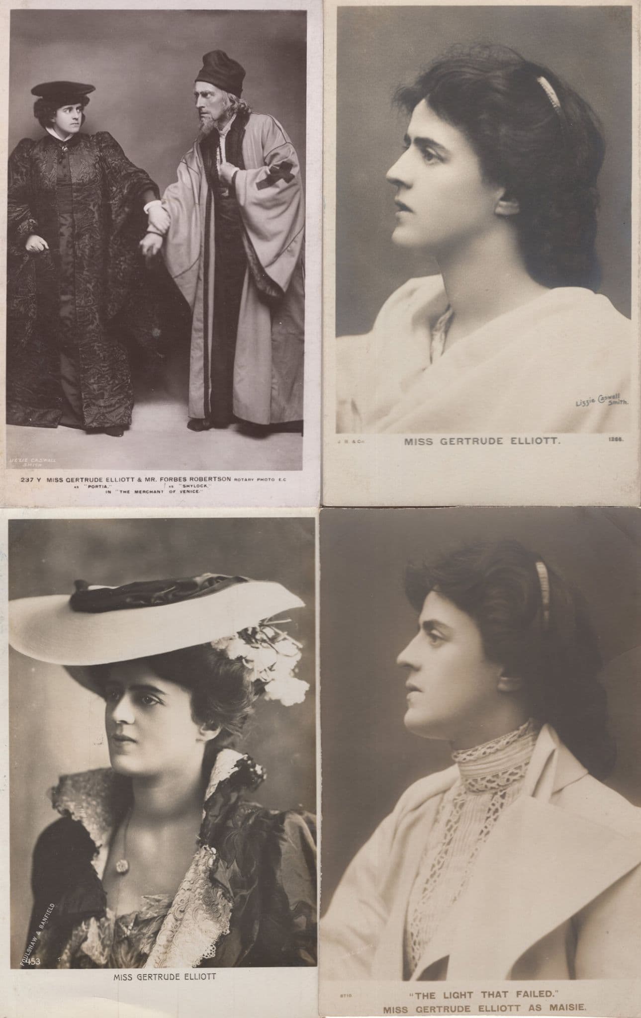 Miss Gertrude Elliott Merchant Of Venice 4x Old Postcard s