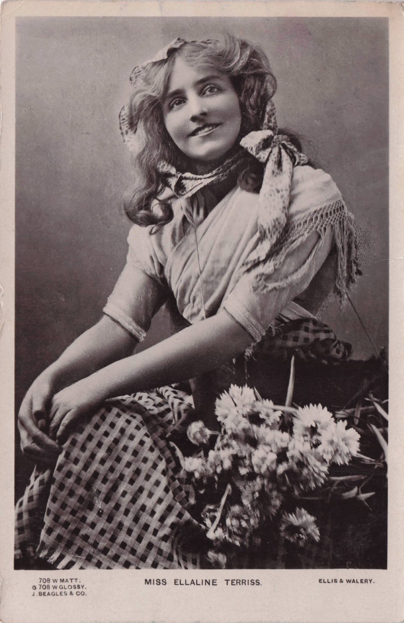 Miss Iris Hoey Edwardian Actress Real Photo Old Postcard