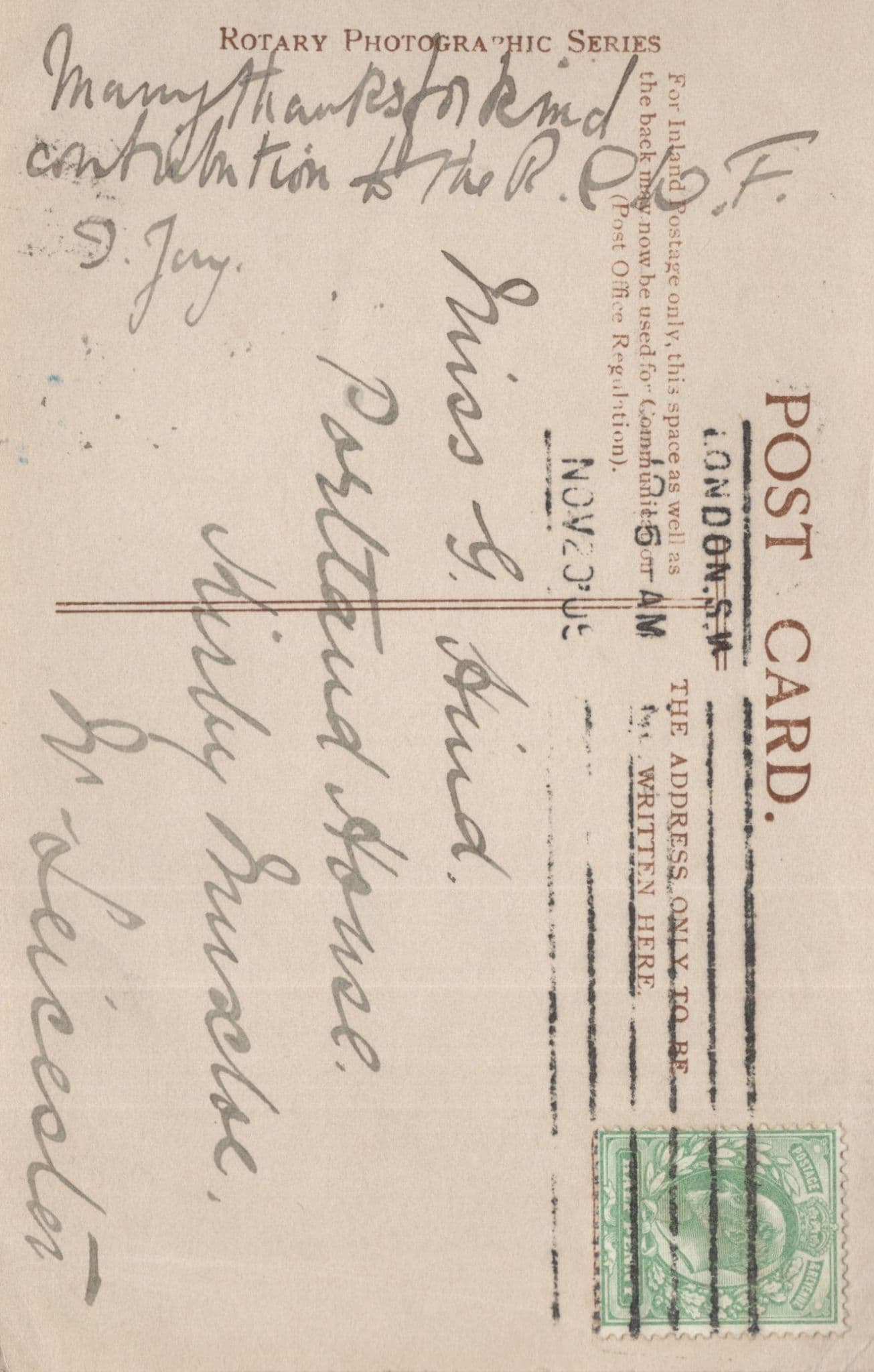 Miss Isabel Jay & Her Daughter DOUBLE Hand Signed Postcard & Reverse Message