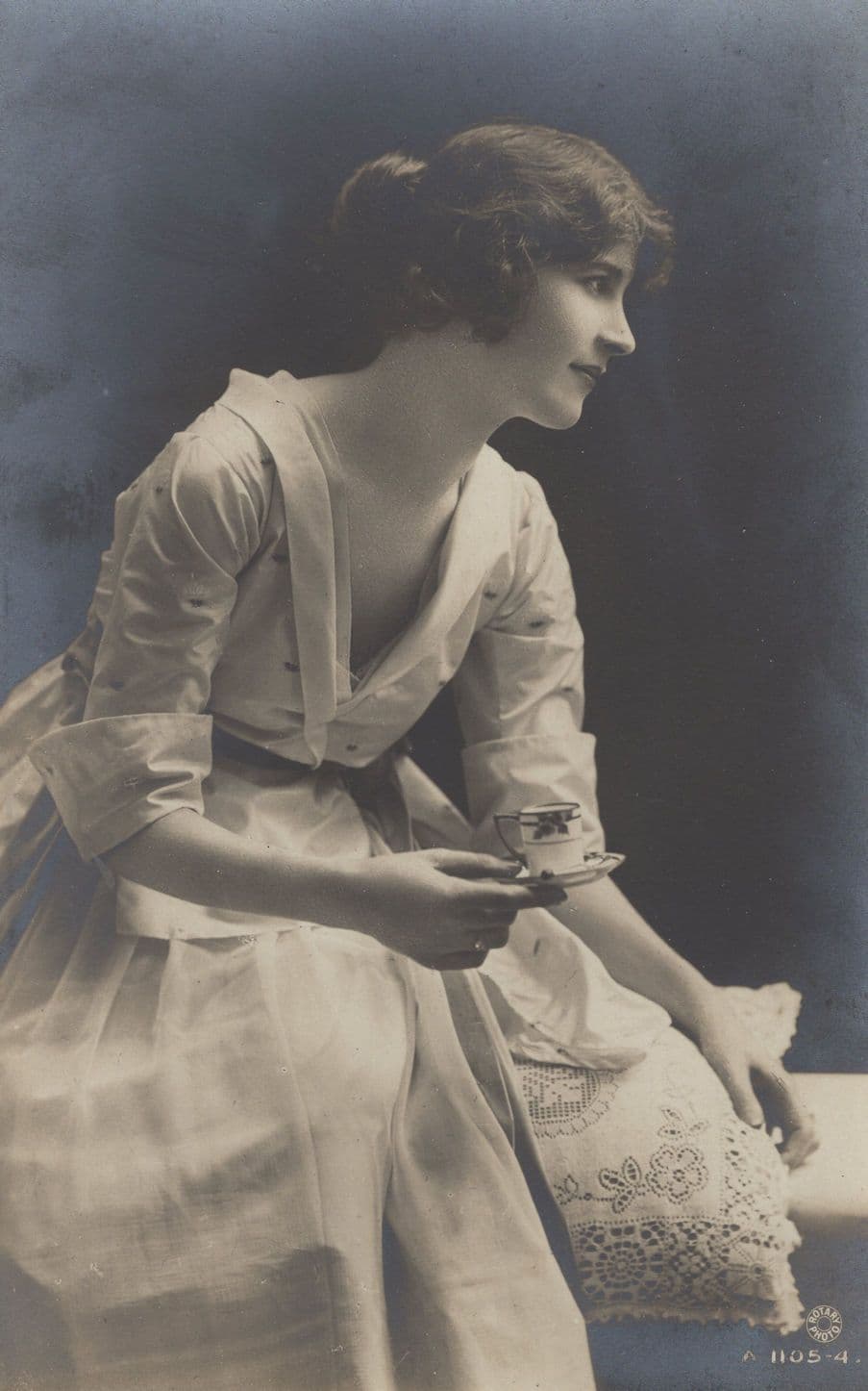 Miss Joan Beryl Hand Painted Actress Old Postcard