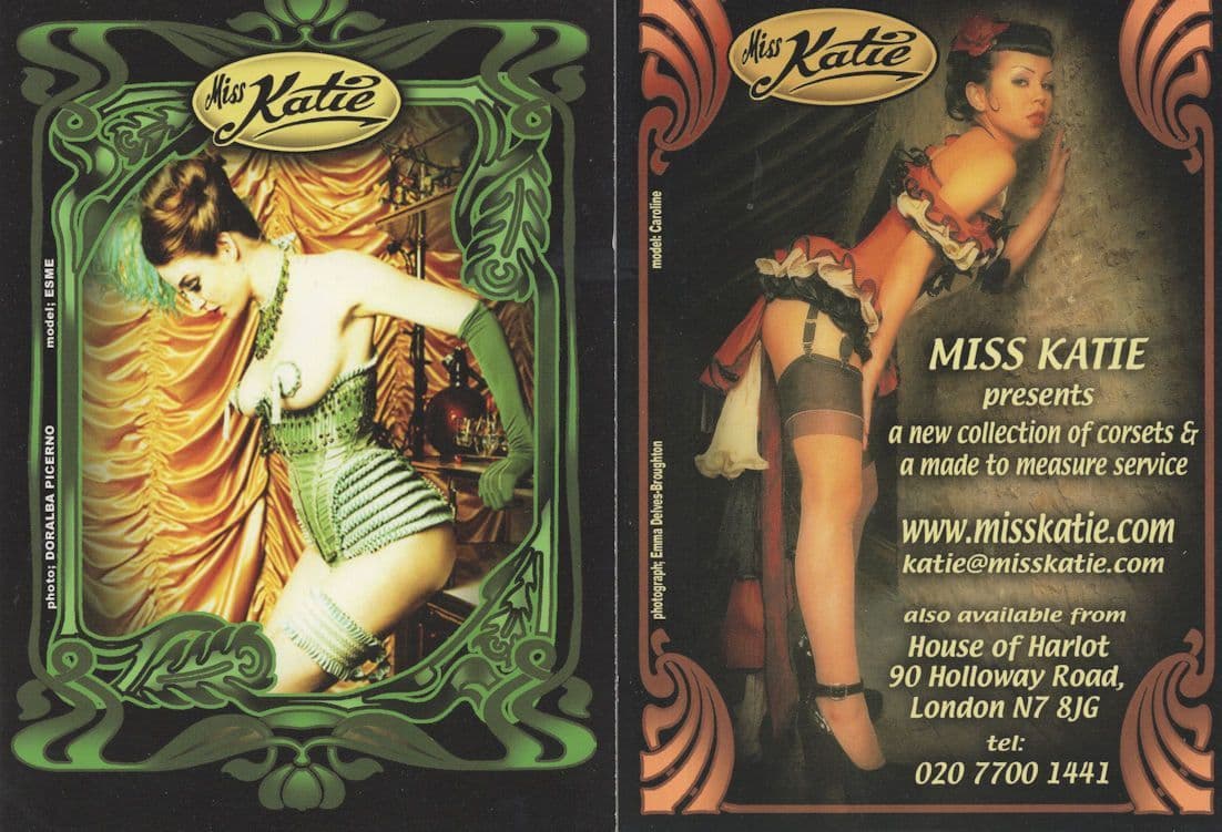Miss Katie Sexy Victorian Corset Corsetry Advertising Postcard