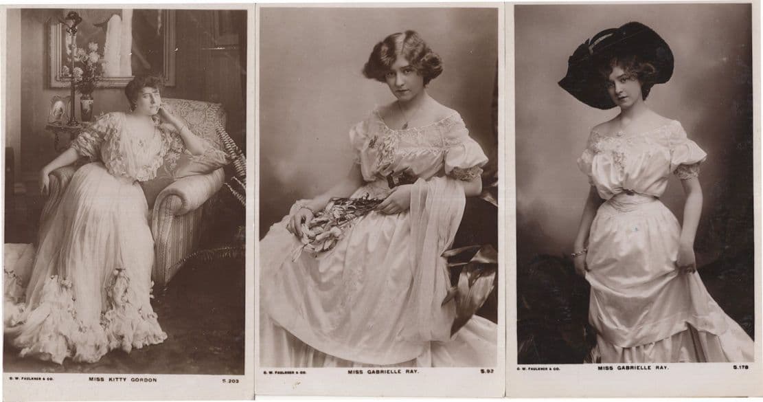 Miss Kitty Gordon Gabrielle Ray 3x Old Actress RPC Postcard s