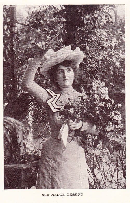 Miss Madge Lessing Actress Real Photo Antique Postcard