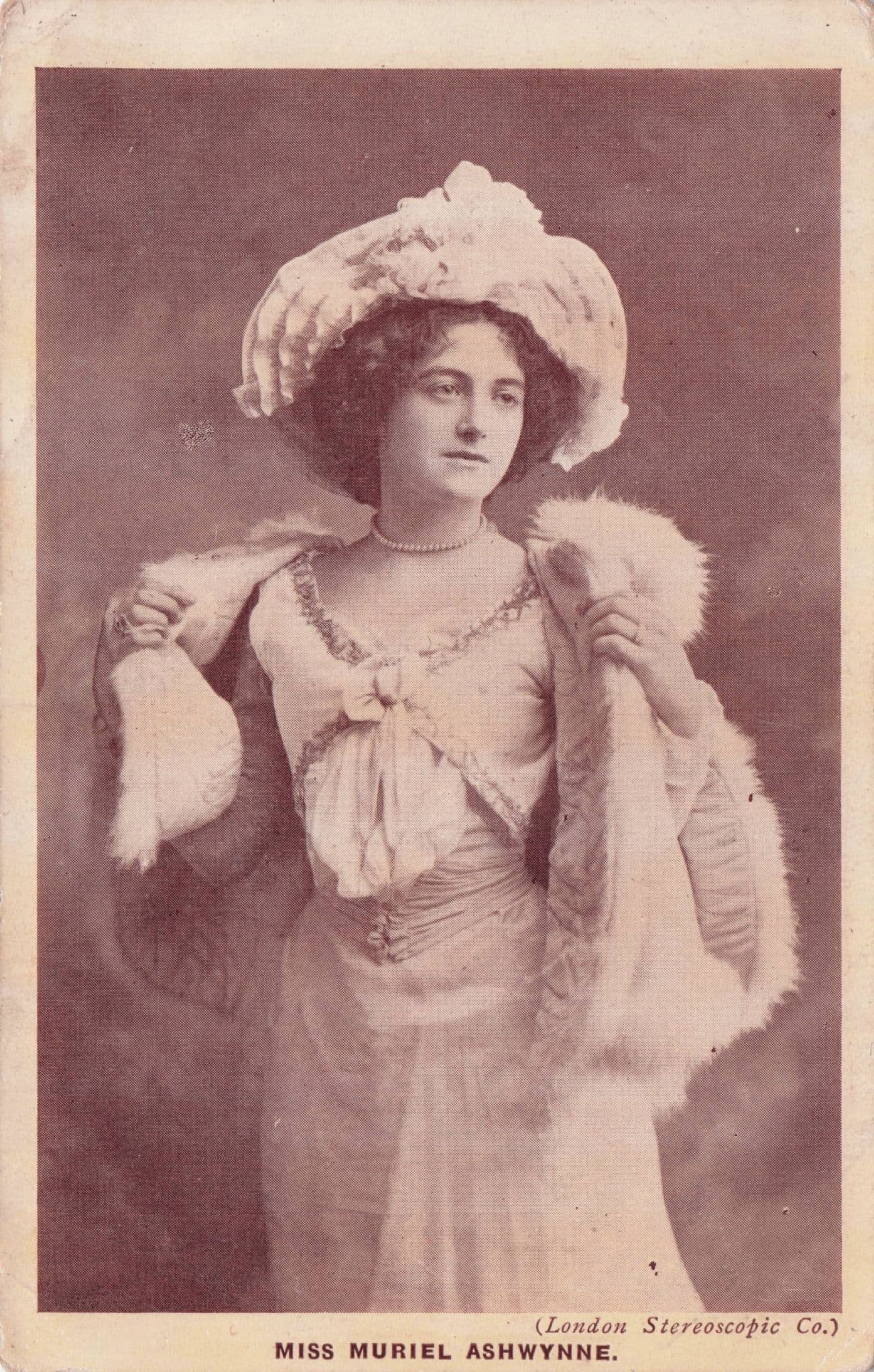 Miss Muriel Ashwynne Edwardian Actress Old RPC Postcard