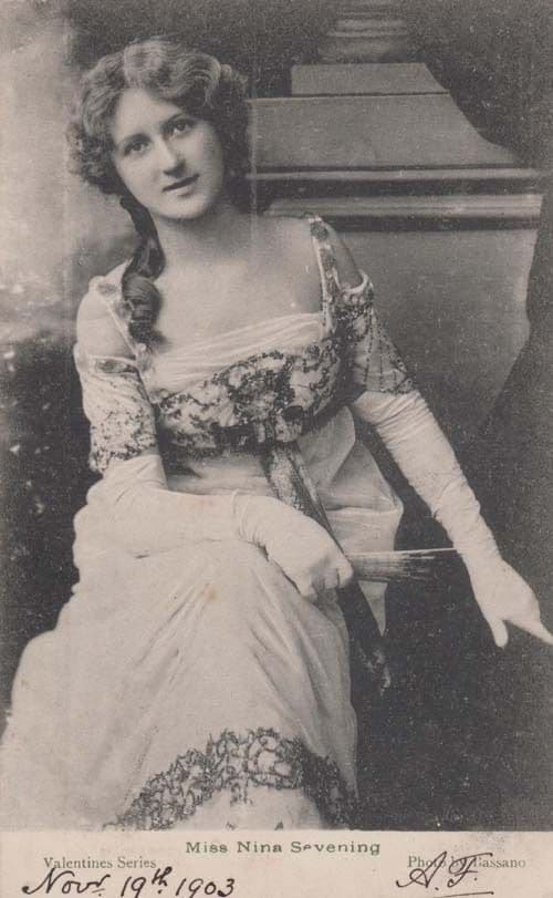 Miss Nina Sevening Antique Actress 1903 Postcard