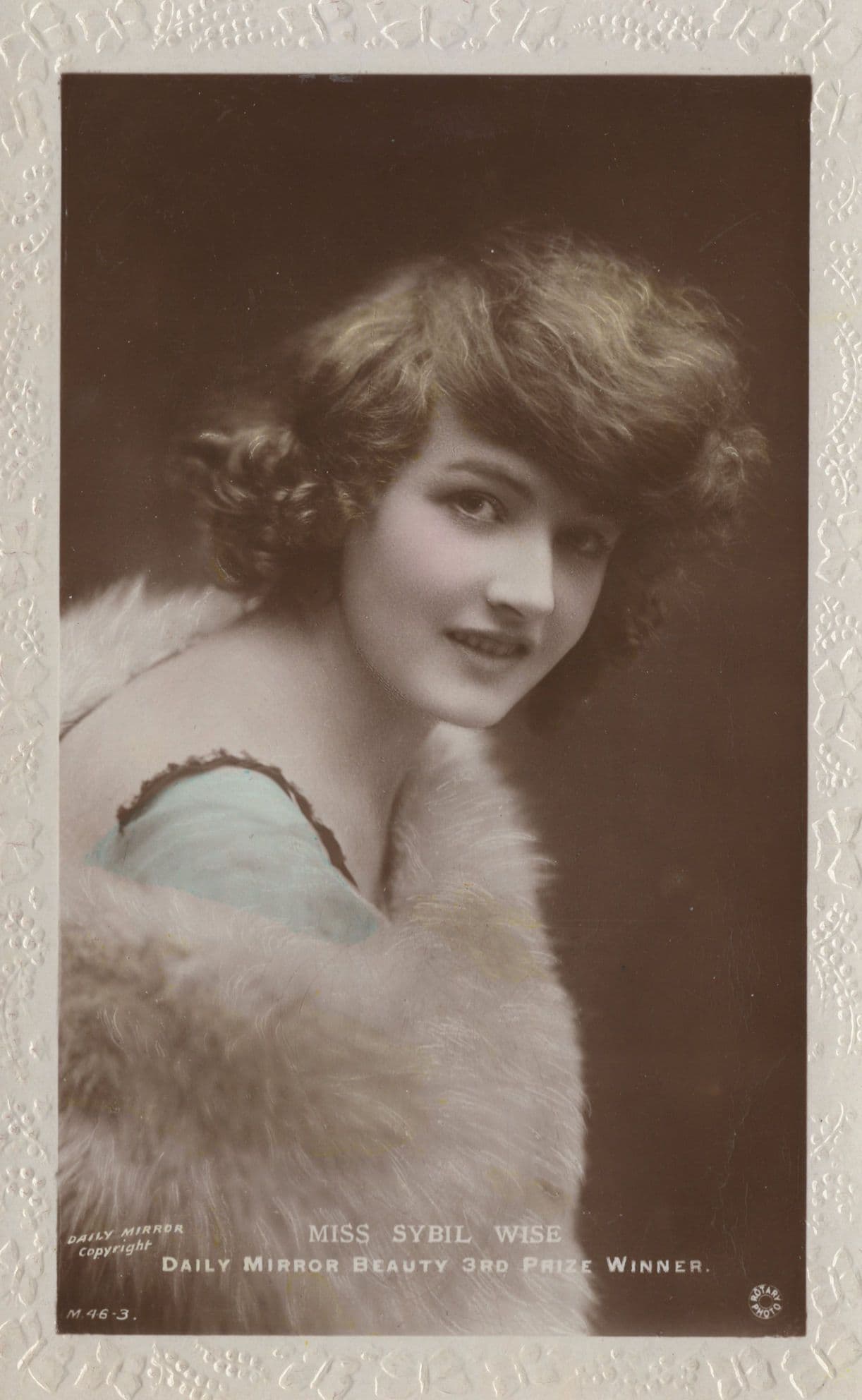 Miss Sybil Wise Daily Mirror Beauty Contest 3rd Prize Winner RPPC Postcard