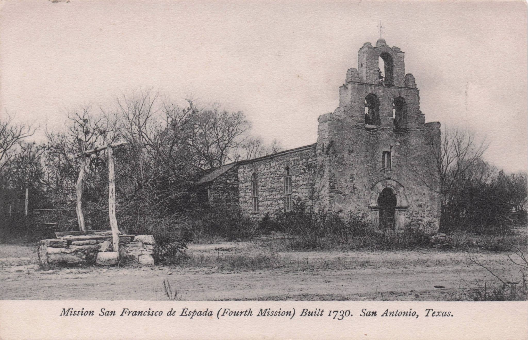 Mission San Fransisco De Espada Built 1730 Texas USA Old Postcard