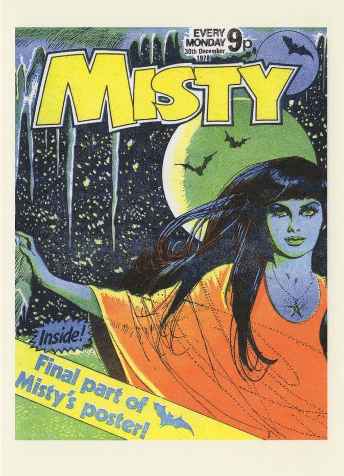 Misty Witch Poster Horror 1970s Comic For Girls Postcard