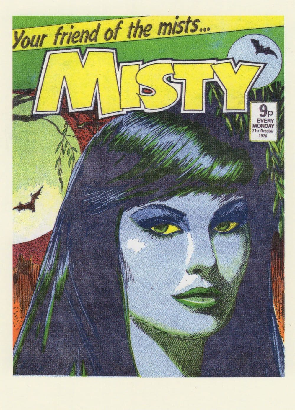 Misty Your Friends Of The Mist Fog Horror 1970s Girls Comic Book Postcard