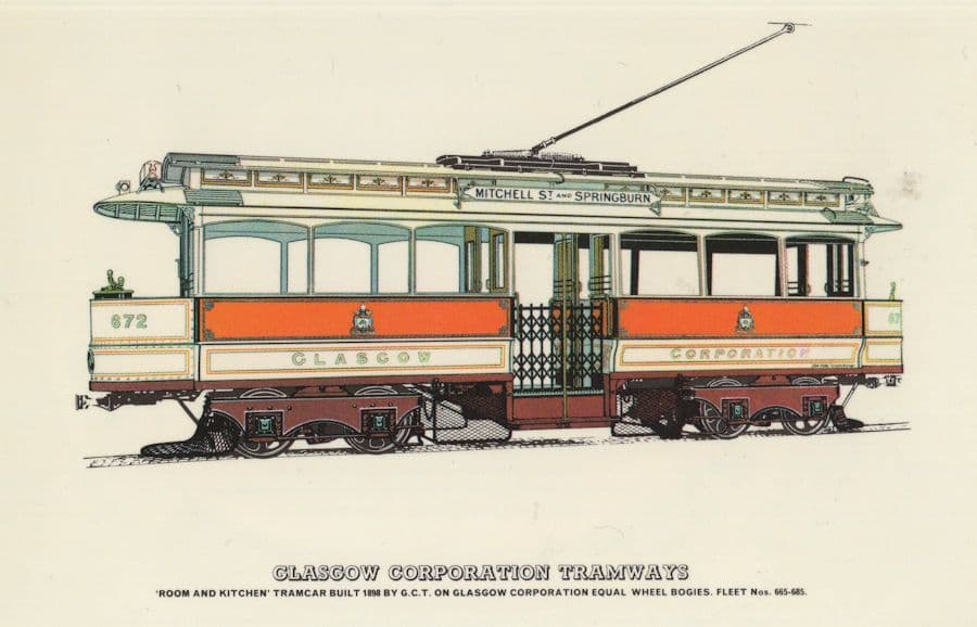 Mitchell Street Springburn Glasgow Scottish Corporation Bus Postcard
