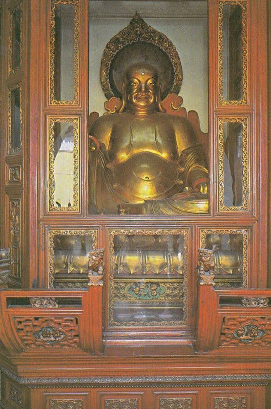 Mitreya Bodhisativa Sakyamuni Buddha Shanghai Temple Chinese Postcard