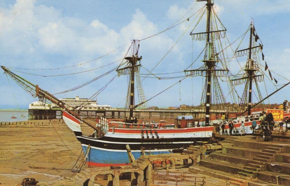 Moby Dick Ship at Morecambe Postcard