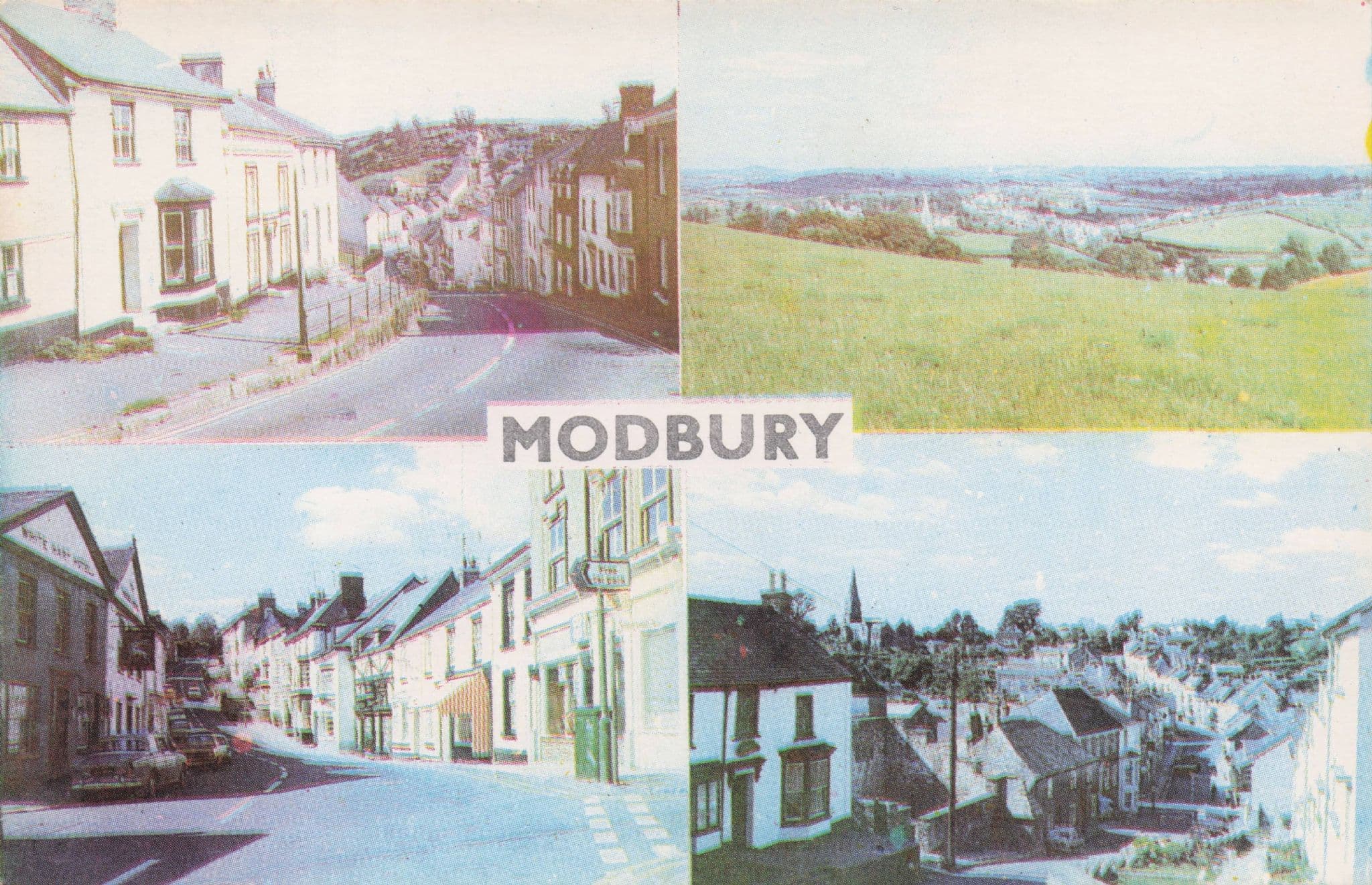 Modbury Devon 1970s Multi View Photo Postcard