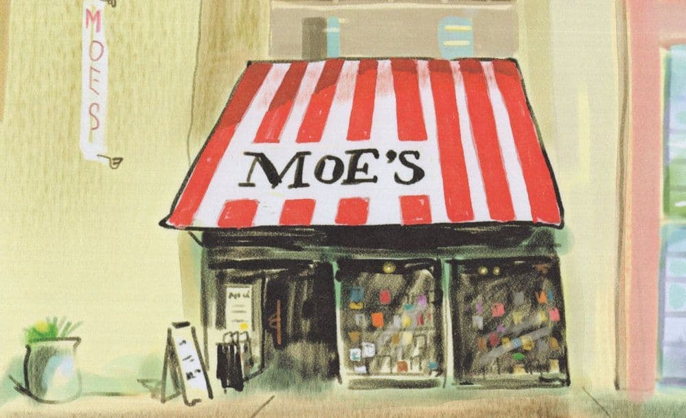 Moe's Books Berkeley California Book Shop Oil Painting Postcard