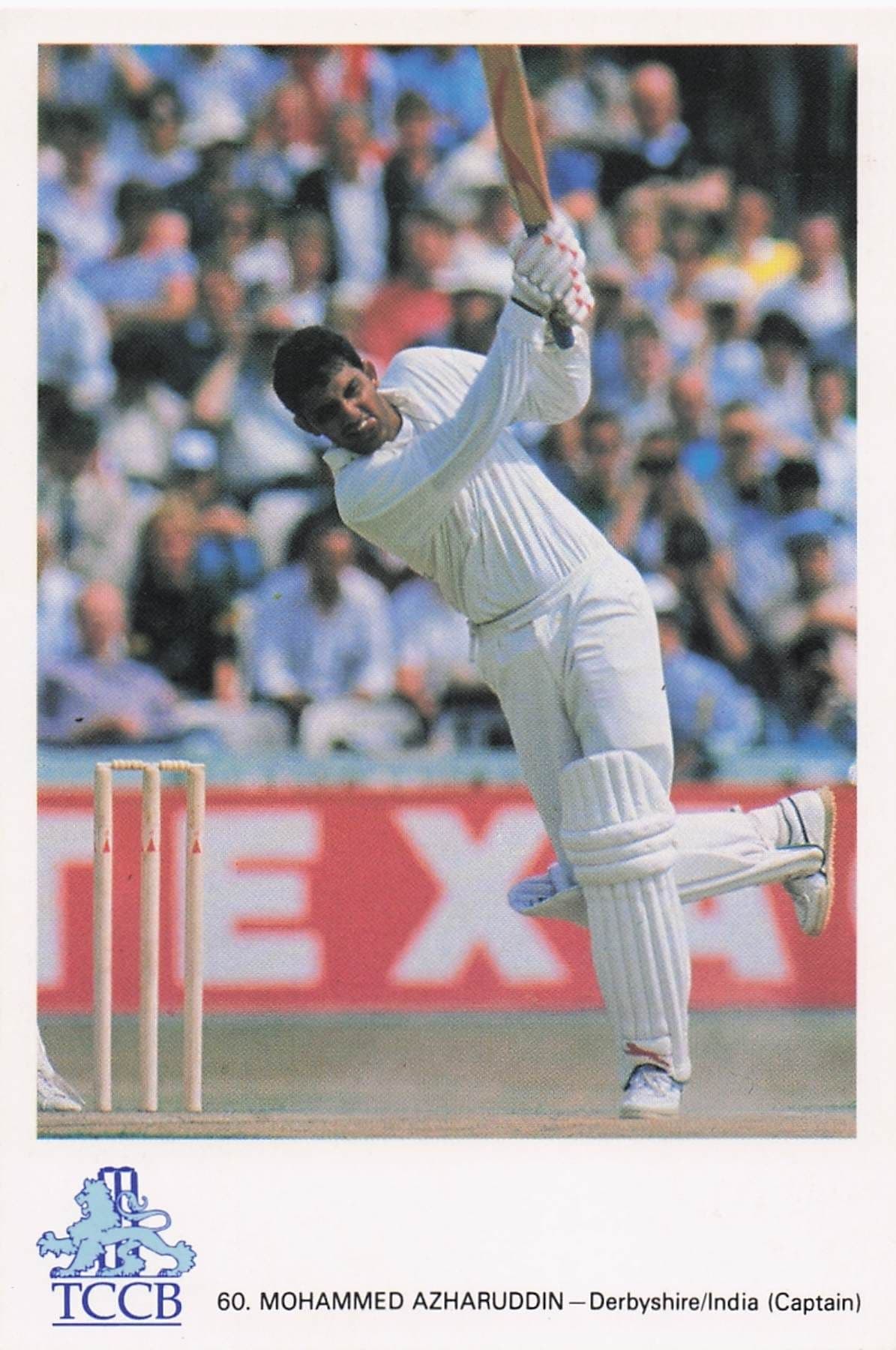 Mohammed Azharuddin Derbyshire India TCCB Classic Cricket Photo Postcard