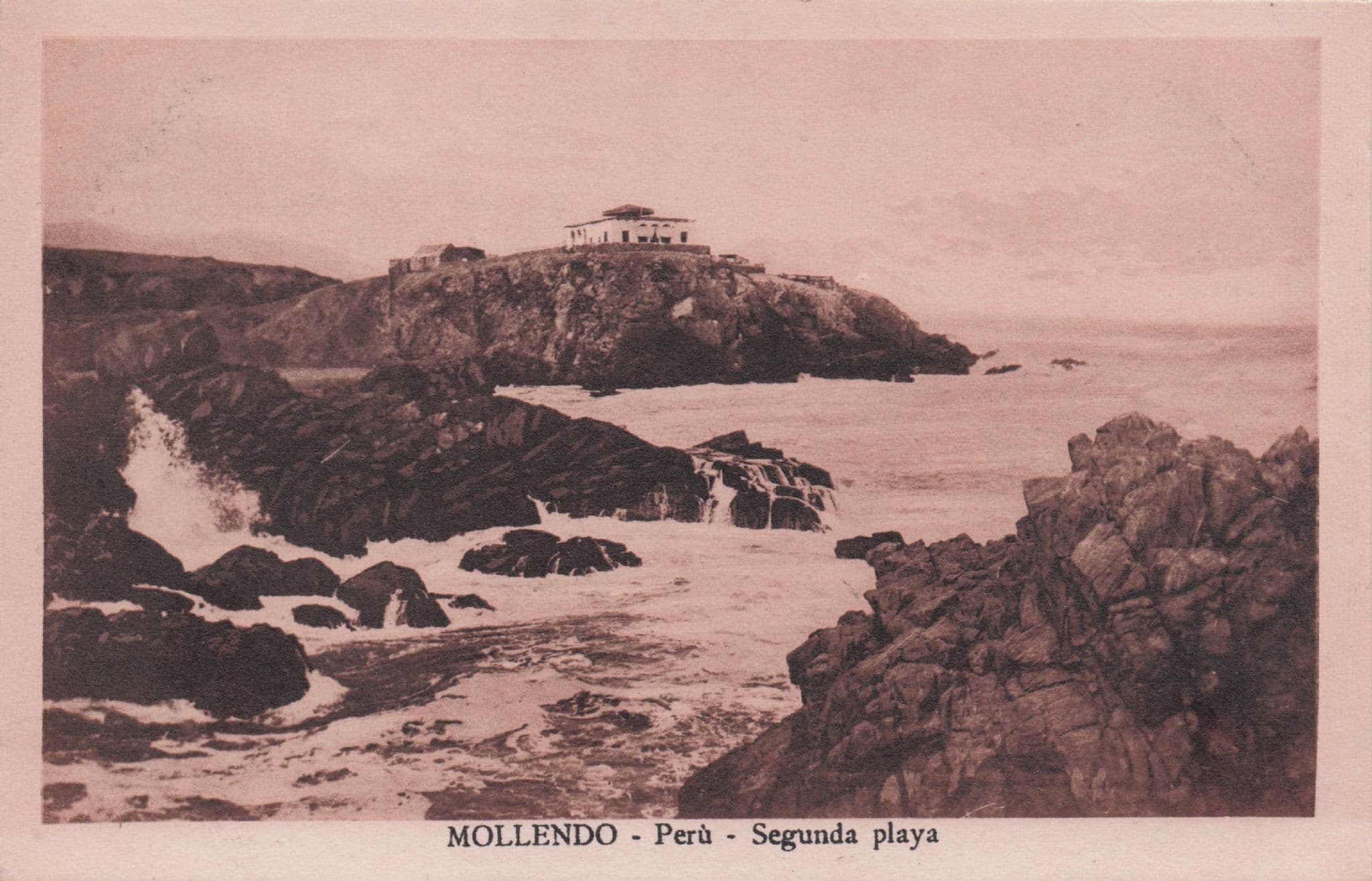 Mollendo Peru Chile Segunda Playa Beach Mountains Old Postcard