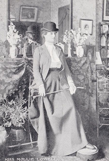 Mollie Lowell Edwardian Actress With Cane Antique Postcard