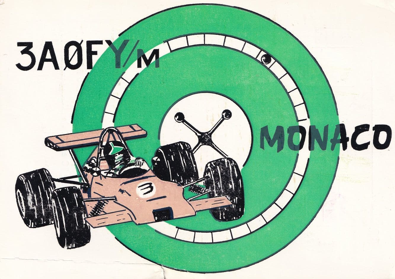 Monaco QSL Radio Card Grand Prix Postcard Style Paris Ephemera