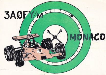 Monaco QSL Radio Card Grand Prix Postcard Style Paris Ephemera