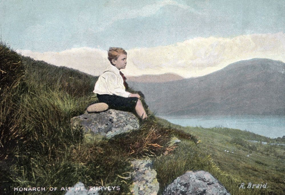 Monarch Of All He Surveys Child Mountaineer In Life Postcard