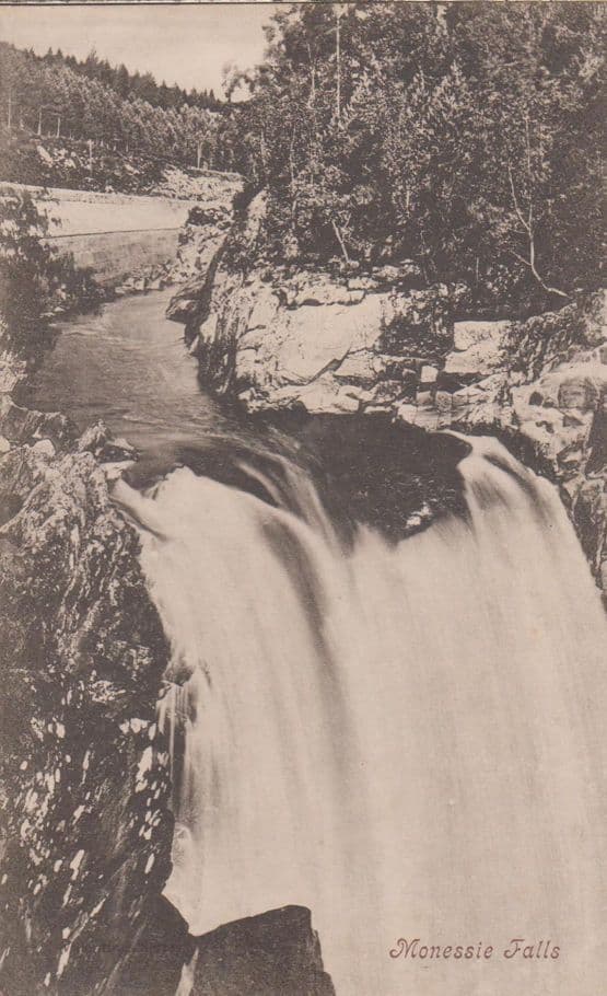 Monessie Falls The Scottish Highlands Water Rapids Antique Postcard