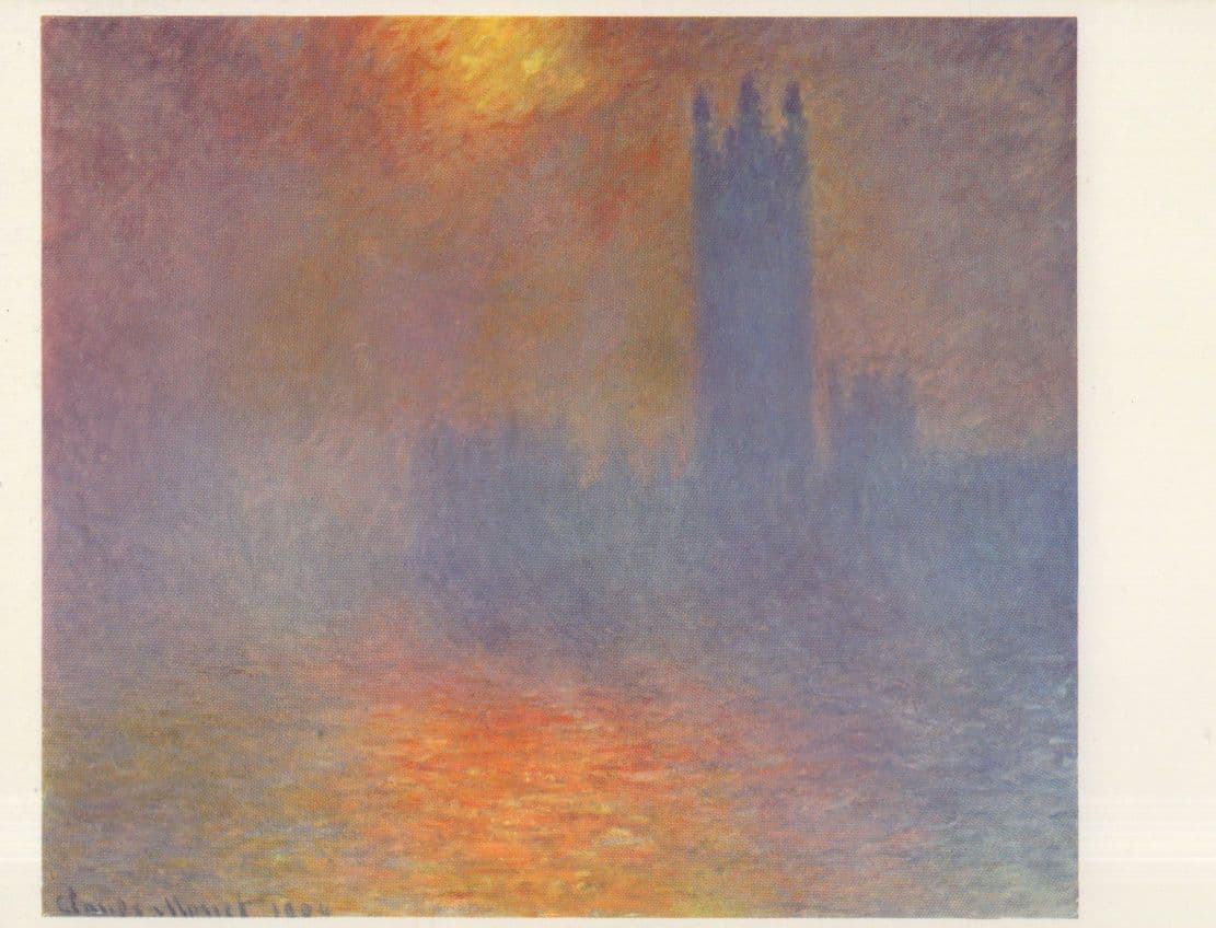Monet The Houses Of Parliament Painting Postcard
