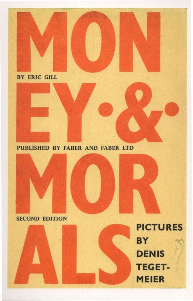 Money & Morals Eric Gill 1934 Book Postcard