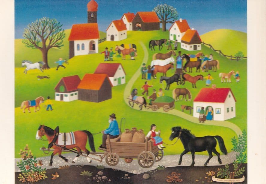 Monika Cronshagen Pfedemarkt Painting Postcard