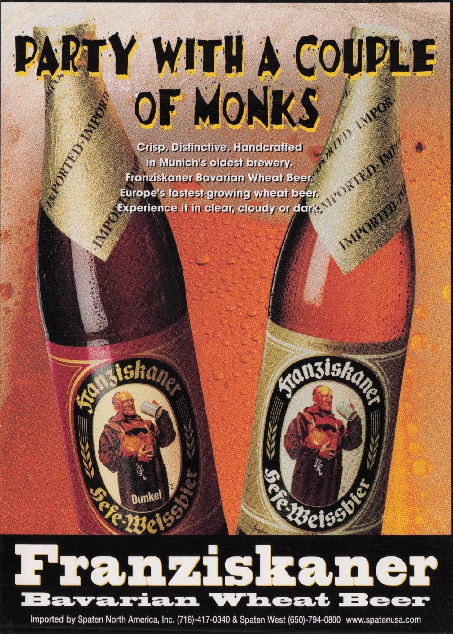 Monks Beer Franziskaner Bavarian Party Alcohol Comic Advertising Postcard