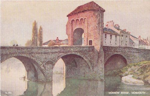 Monmow Bridge Monmouth Valentines Oilette Postcard Mint