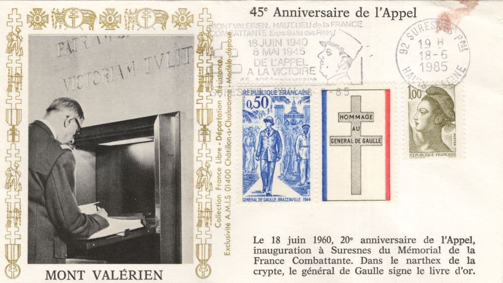 Mont Valerien War Memorial France Combattante RARE FDC