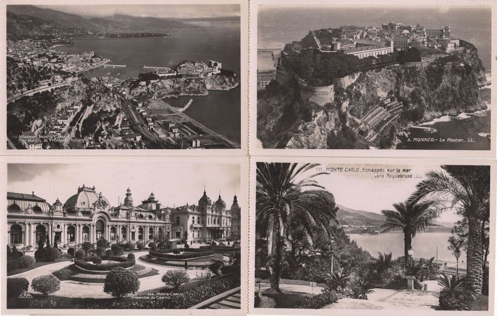 Monte Carlo Monaco Casino Aerial 4x Old French Real Photo Postcard s