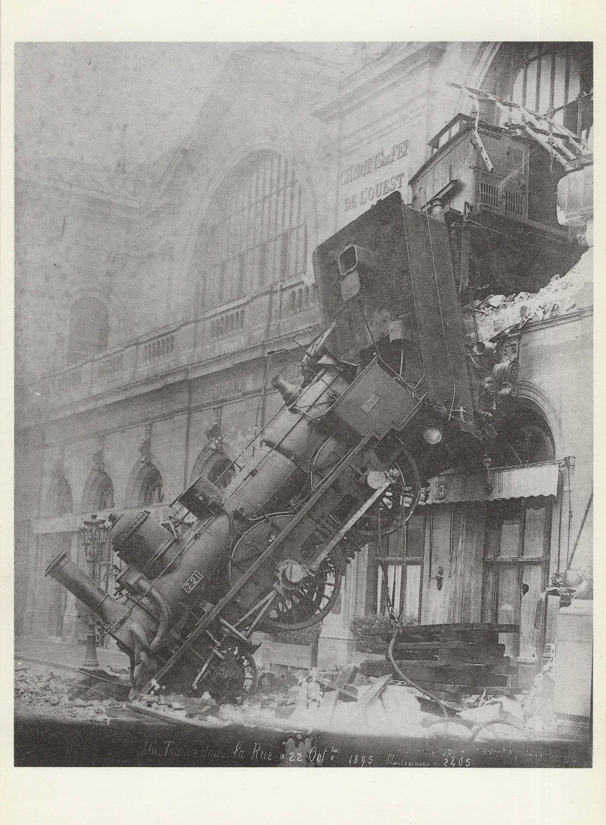 Montparnasse Gare French Train in 1895 Painting Postcard