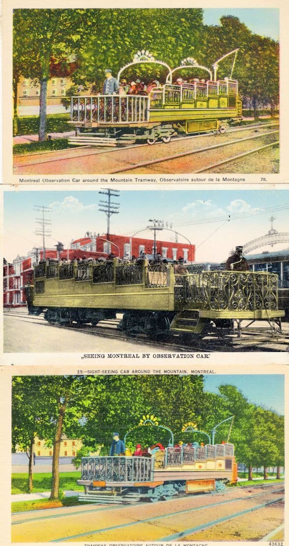 Montreal Observation Car 3x Old Canada Transport Postcard s