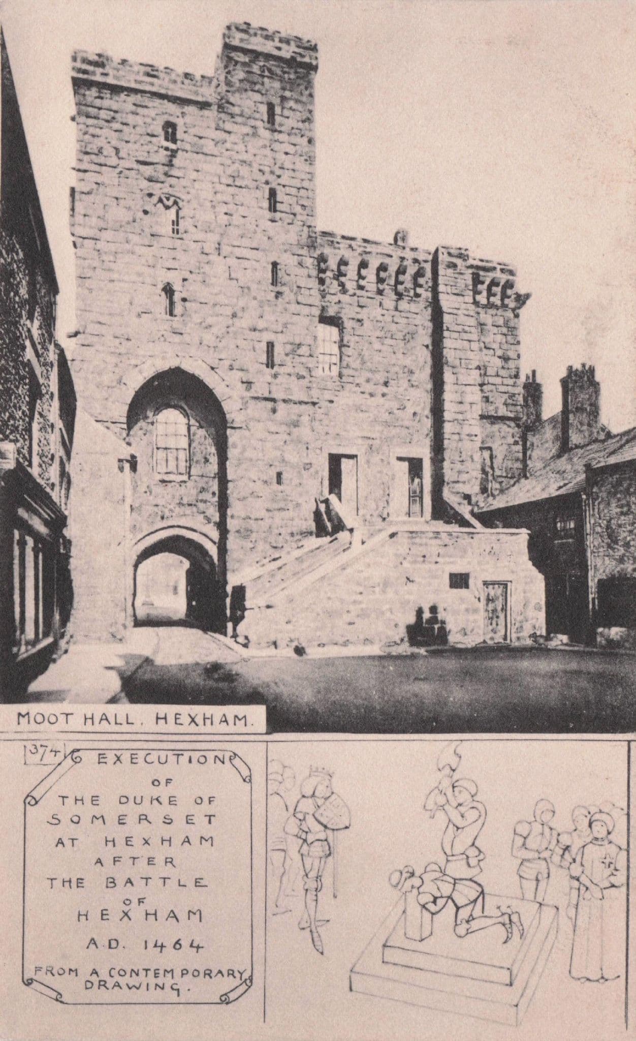 Moot Hall Hexham Northumberland Duke Of Somerset Phillimore Postcard