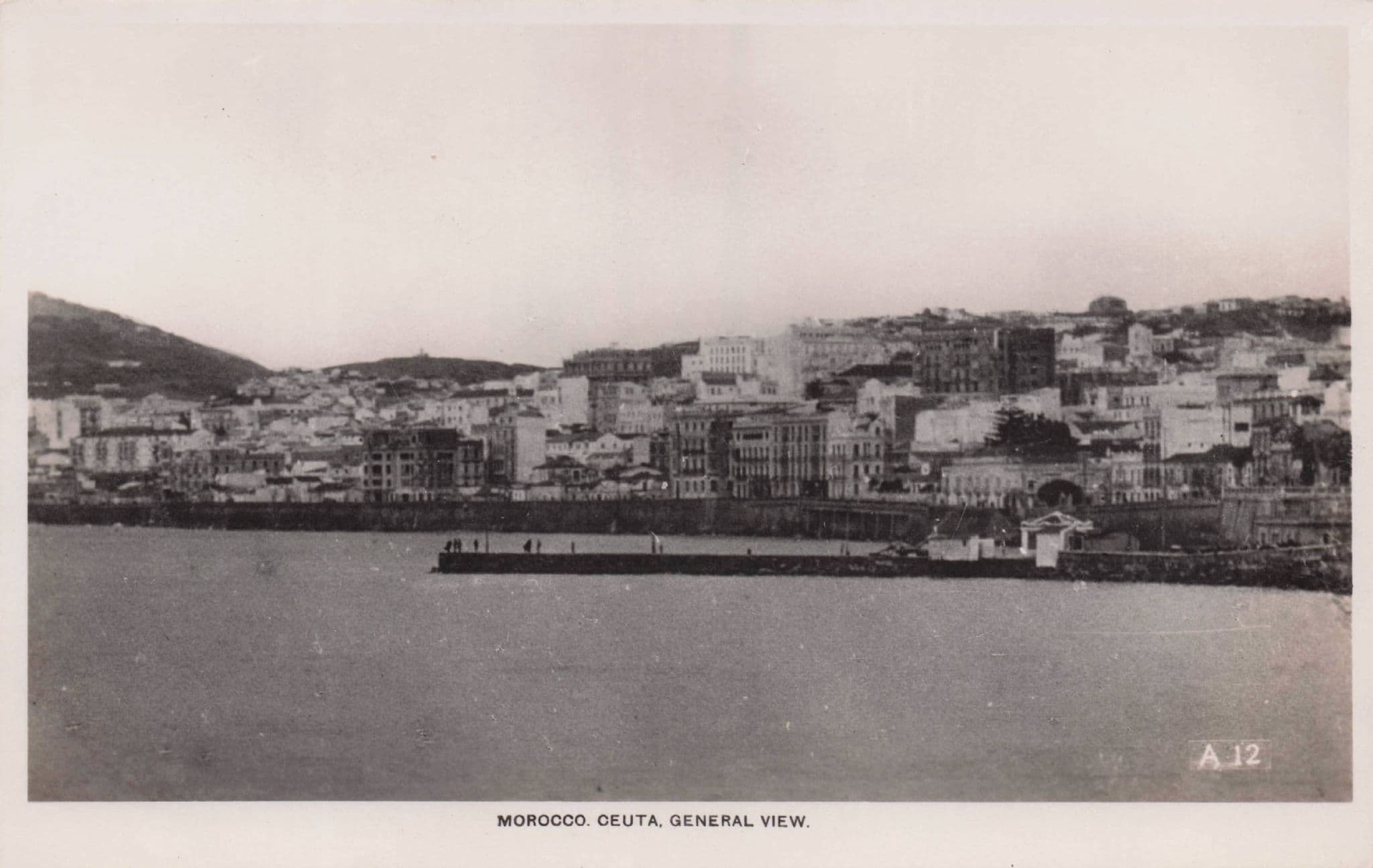 Morocco Cueta General View Real Photo Old Postcard