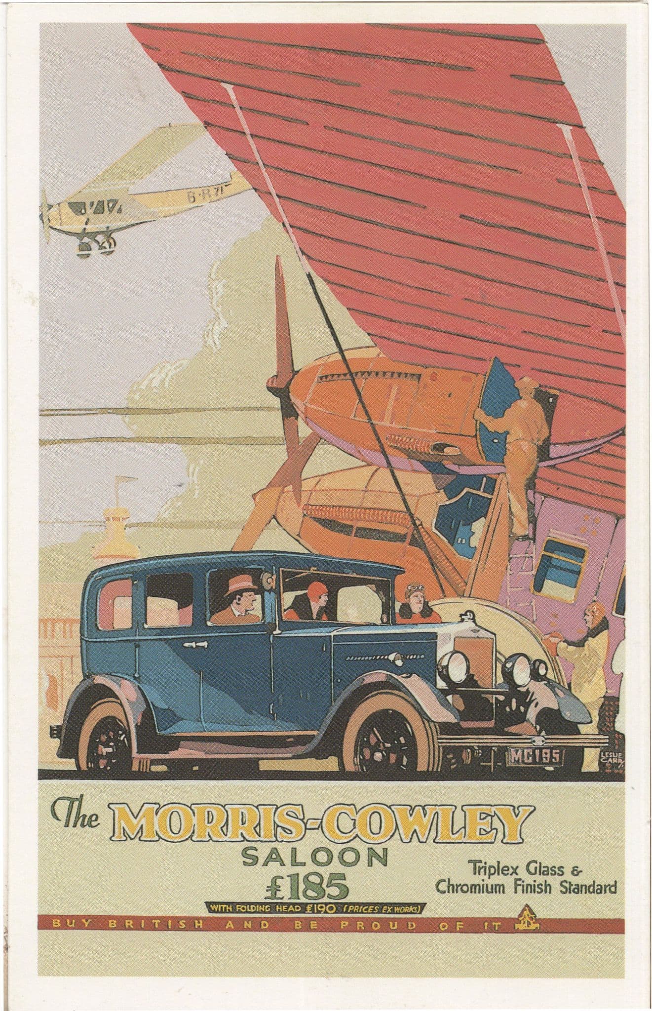 Morris Cowley Saloon Old Classic Car Transport Advertising Postcard