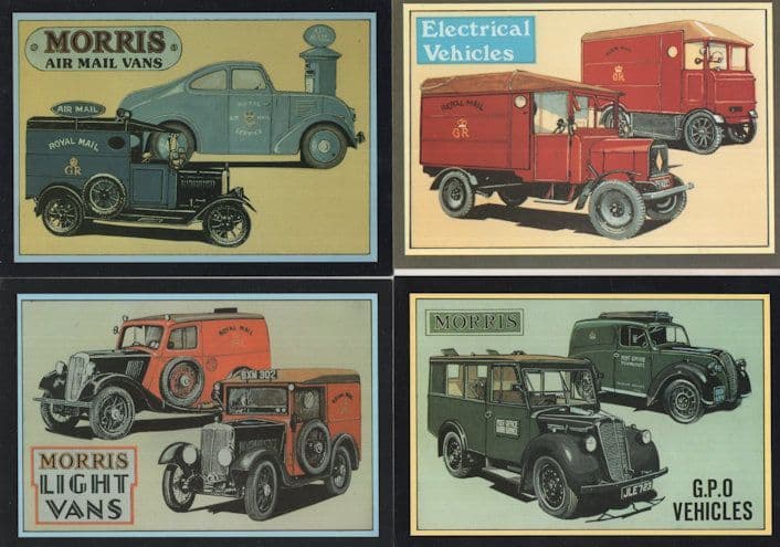Morris Light Vans GPO Old Transport 4x Postcard s