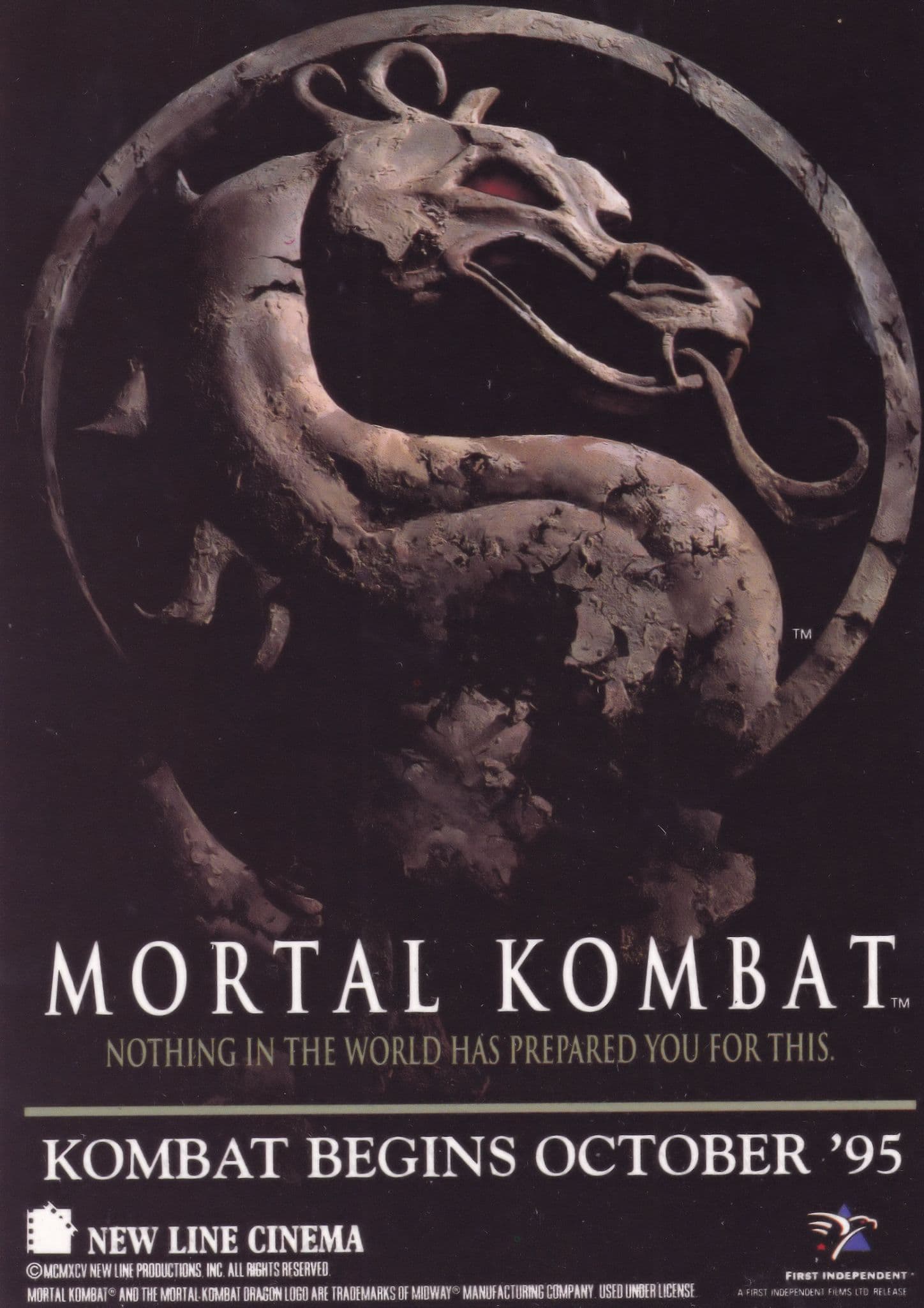 Mortal Kombat Movie Premiere 1995 Postcard