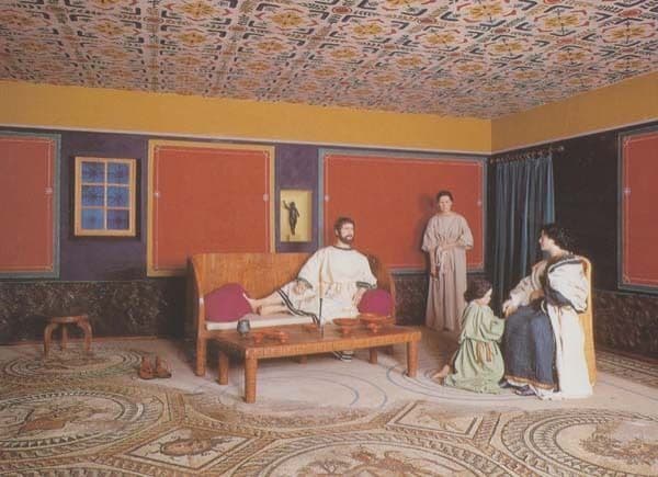 Mosaic Floor Roman Dining Room Rome Four Seasons Cirencester Gloucester Postcard