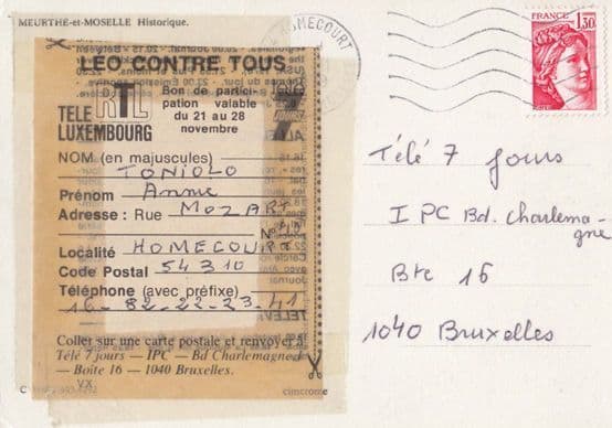 Moselle France Longuyon Jarny Map Carte Guide Tour French Postcard